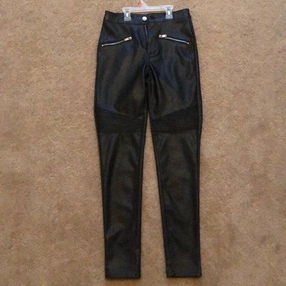 Black Leather Pants - Picture 2 of 3